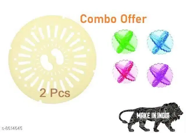 , 2 Pcs Washing Machine Spin Cover with, 4 Pcs Washing Balls, Multicolor, Set of 2