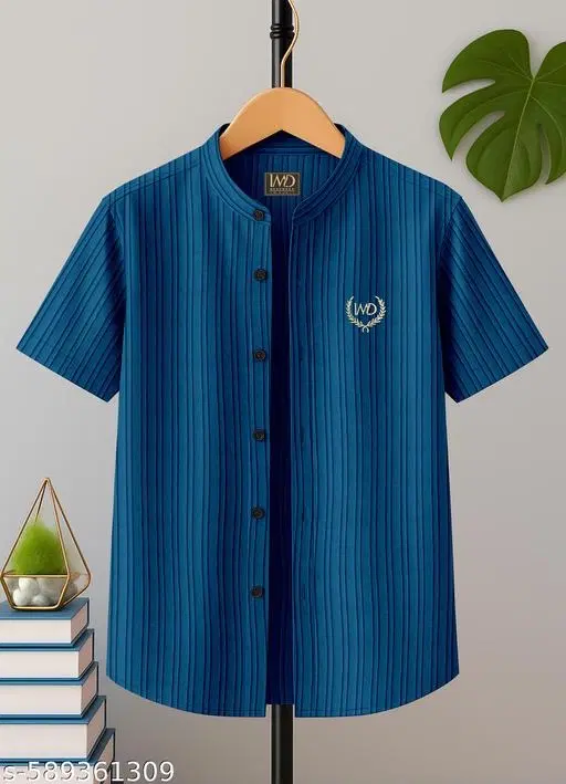Self Design Cotton Blend Short Sleeve Polo for Boys (Teal, 2-3 Years)