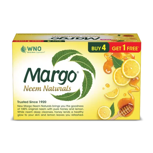 Margo Neem Naturals Honey & Lemon Soap 5X100 g (Buy 4 Get 1 Free)
