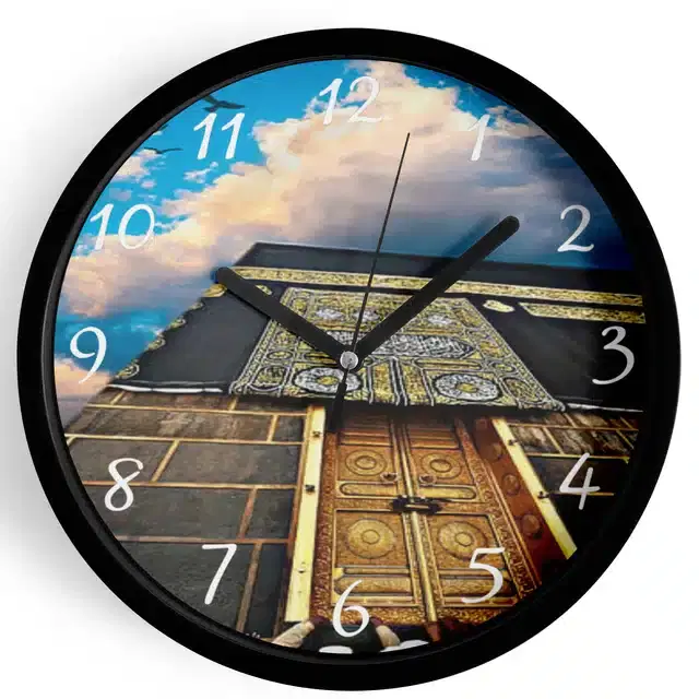 Plastic Islamic Allah Printed Wall Clock, Multicolor, 10x10 Inches