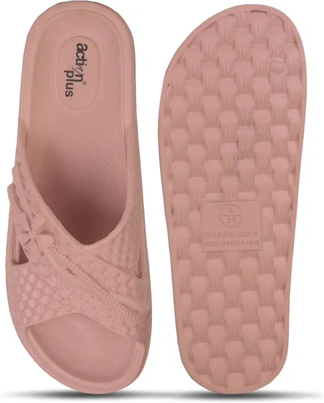action Casual Sliders for Women (Pink, 5)