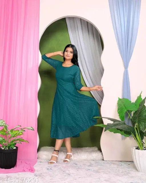 Net Gowns for Women,  Green  (S)