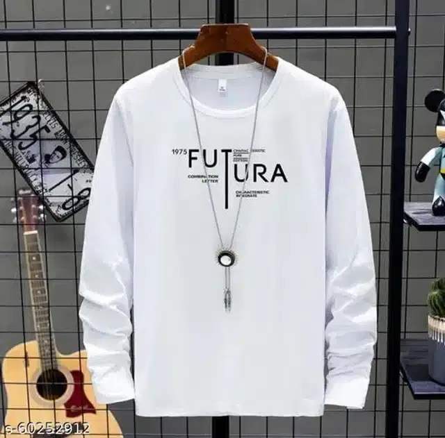 Full Sleeves T-Shirt for Men (White, M)