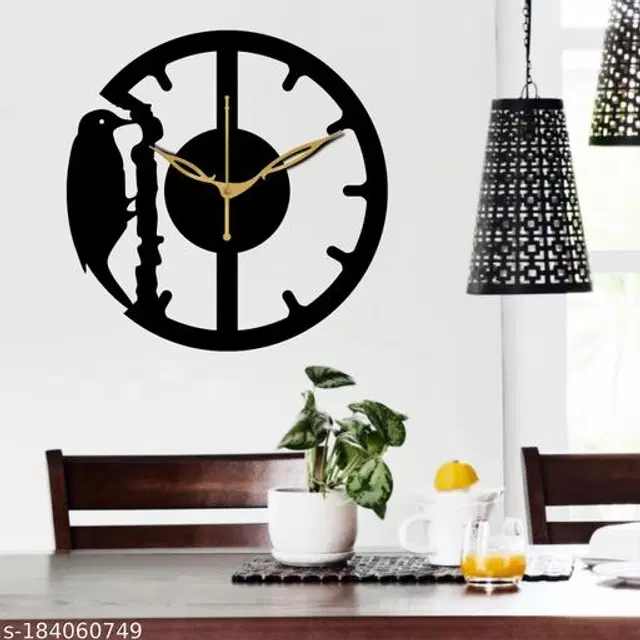 Wooden Wall Clock, Black