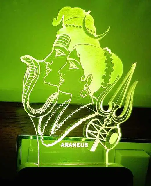 Unicept Mahadev 3D Illusion LED 7 Color Changing Night Lamp, Multicolor, NE-27