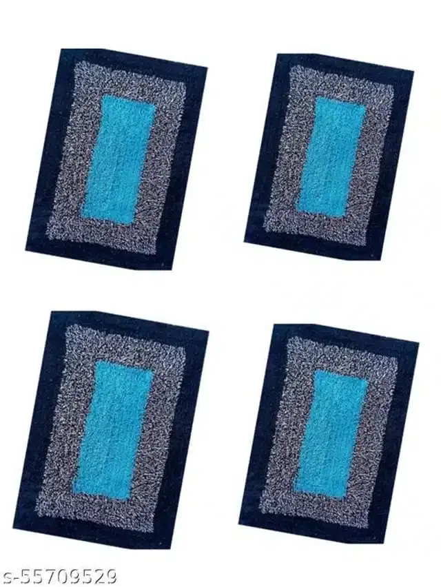 Bath Mats, Multicolor, 58x38x0.5 cm, Pack of 4