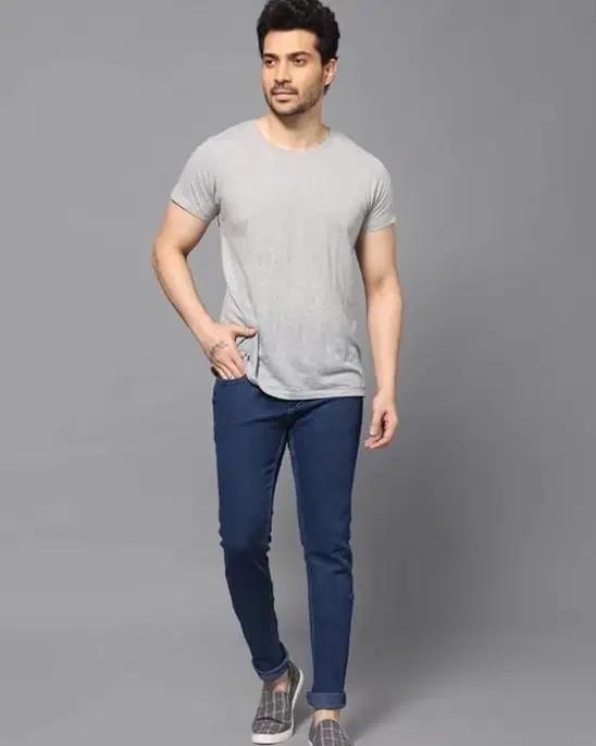 Denim Solid Jeans for Men (Blue, 34)