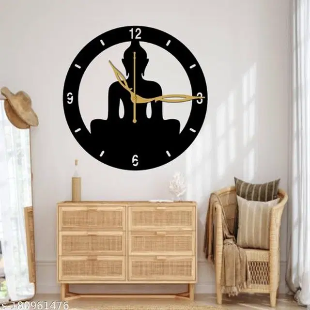 Wooden Wall Clock, Black