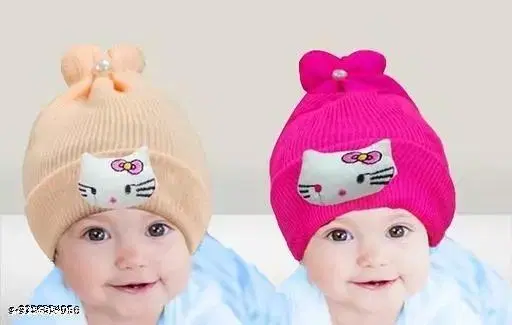 Printed Cap for Kids, Pack of 2 (Multicolor)