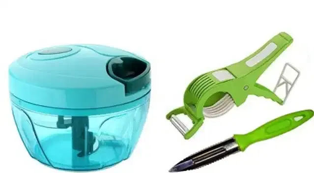 Combo of Vegetable Chopper & Peelers, Pack of 3, Multicolor