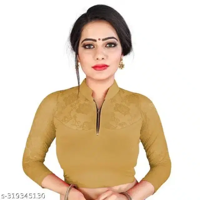 Three-Quarter Sleeves Blouse for Women (Golden, 30)