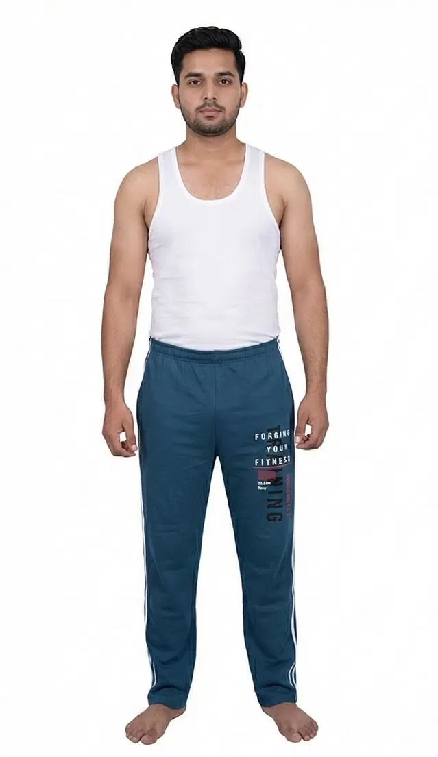 Cotton Abstract Track Paints For Men, Airforce (M)