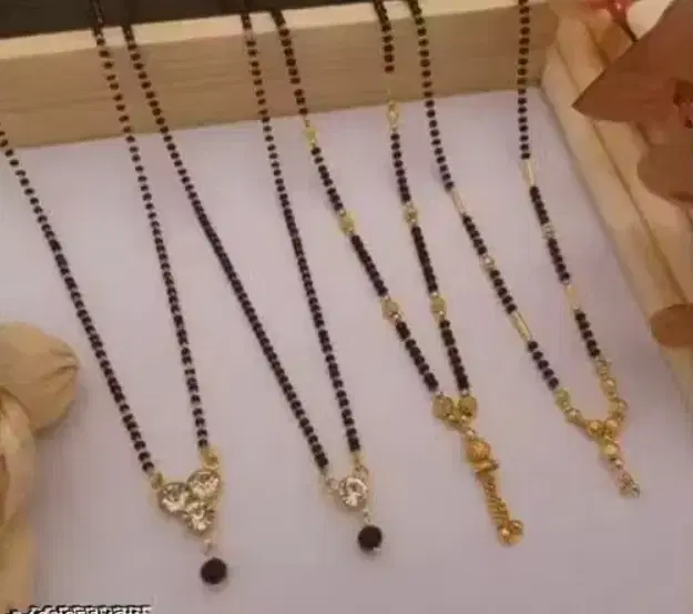 Gold Plated Alloy Mangalsutras for Women, Assorted, Pack of 3