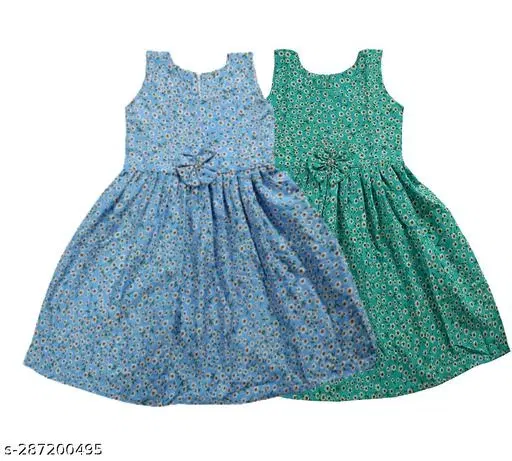 Pack of 2 Frocks for Girls (Blue, 4-5 Years)