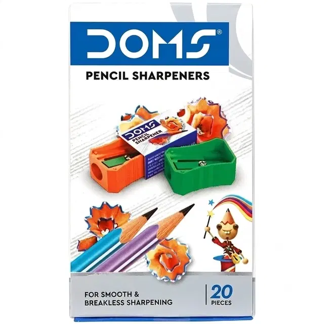 Doms Easy Grip, Durable, Compact 20 Pc Pencil Sharpeners [Multicolor]