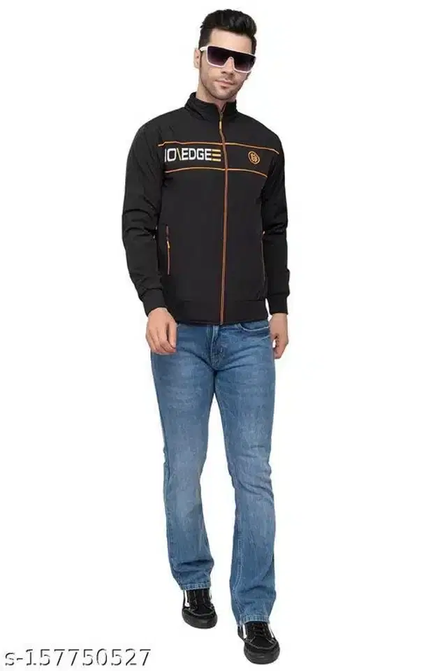 PU Jacket for Men (Black, M)