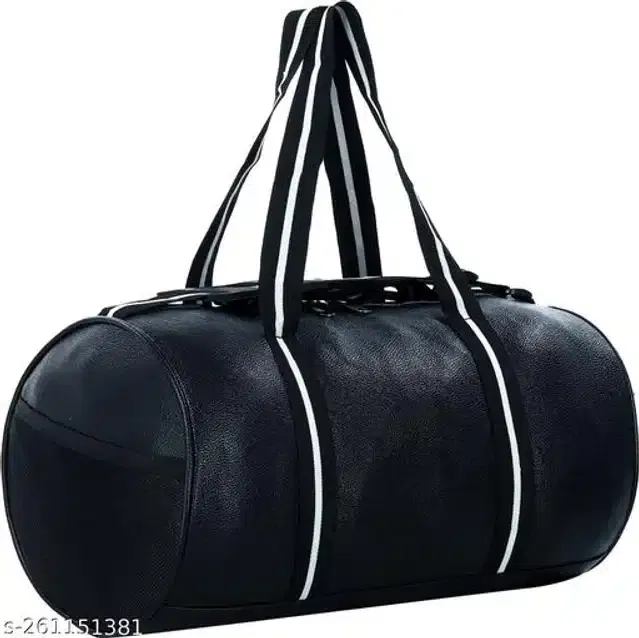 PU Gym Bag for Men & Women, Black
