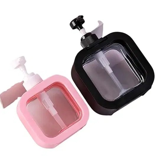 Plastic Refillable Liquid Soap Dispenser for Bathroom, Multicolor, 300 ml, Pack of 2