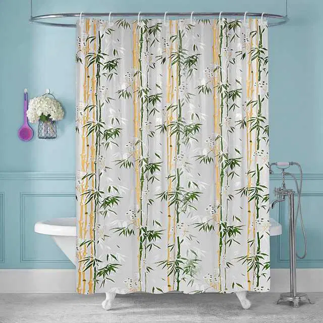 E-Retailer PVC Waterproof Shower Curtain, Green, 84X54 Inches, SPM-3