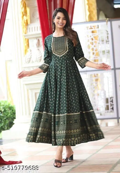 Rayon Kurti for Women, Green (XXL)