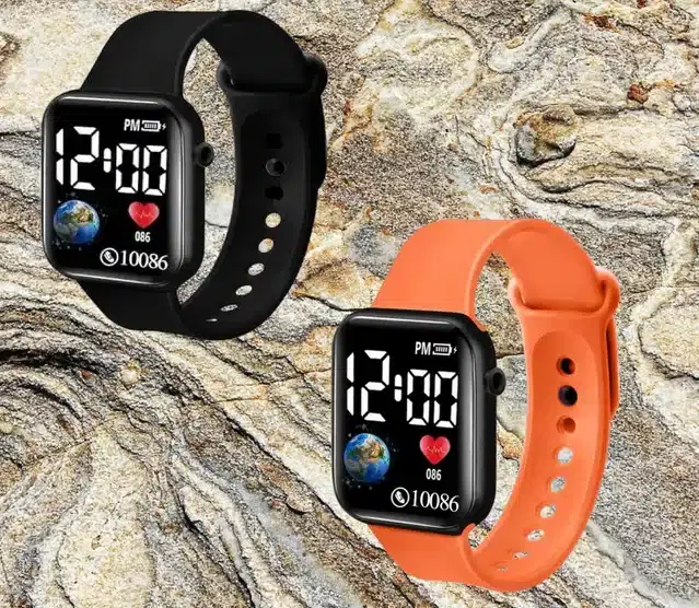 Digital Watch for Men & Women, Pack of 2 (Multicolor)