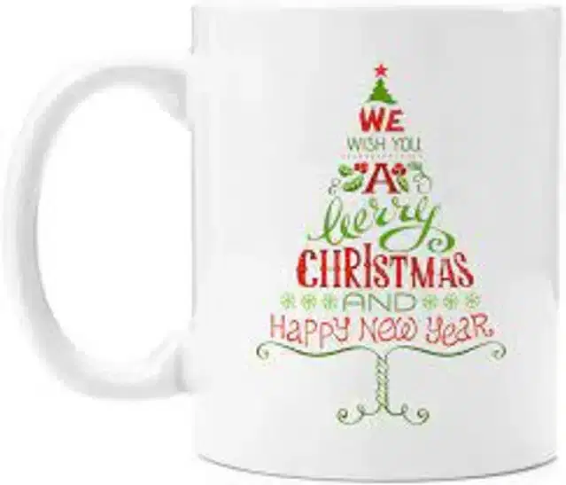 Ceremic Printed Coffee Mug, White, 350 ml