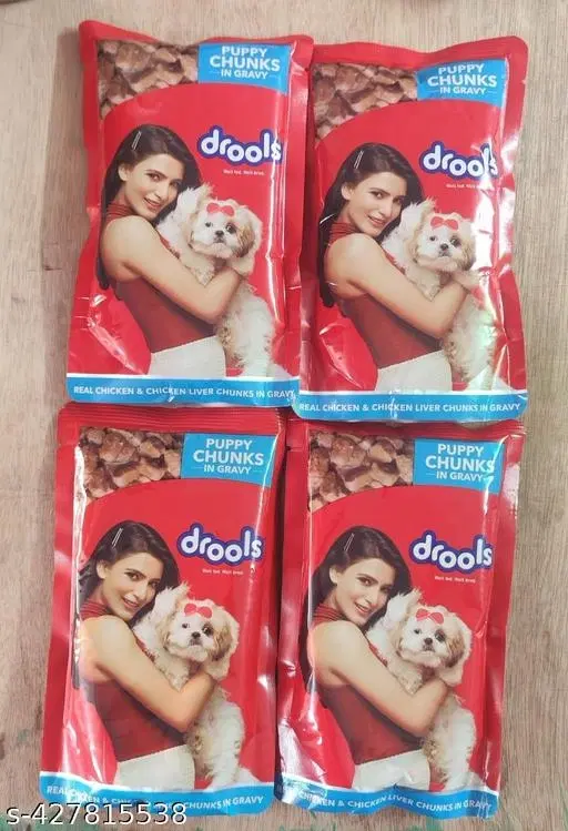 Drools Puppy Wet Dog Food ,Real Chicken and Chicken Liver Chunks in Gravy(pack of 4)Real Chicken &Chicken Liver Chunks in Gravy