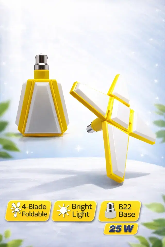Foldable Led Flower Shape Bulb [4 Flap] [Assorted Colours]
