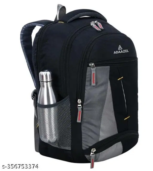 Polyester Backpack for Kids, Black & Grey