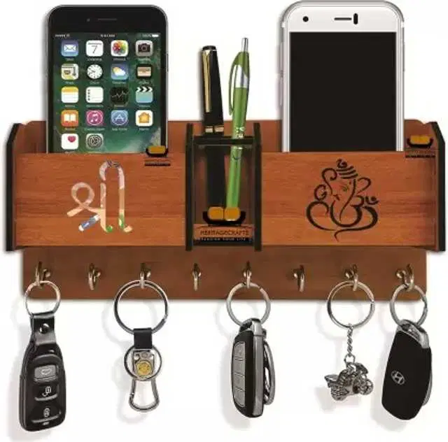 Fancy Wooden Key Holder, Brown, HC-013
