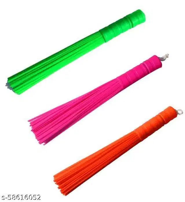 Plastic Fancy Broom, Multicolor, Pack of 3