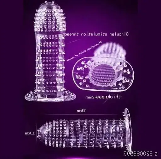 Crystal Dotted Reusable Condom for Men, Transparent, Pack of 1