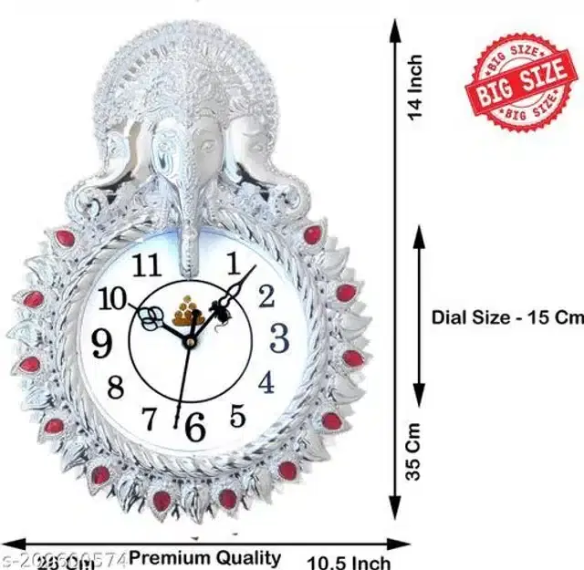 Analog Wall Clock, White, 35x26 cm