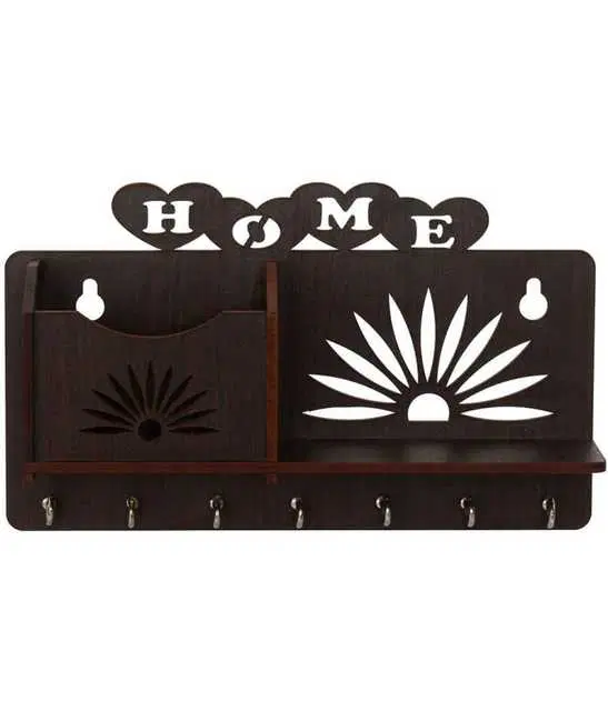 Vivek Homesaaz Graceful Flower Double Key Holder, Pack Of 1, Brown, VH4