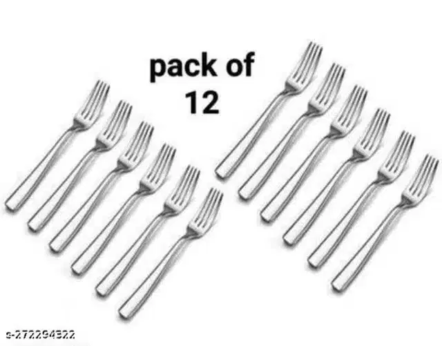 Stainless Steel Forks, Silver, Pack of 12