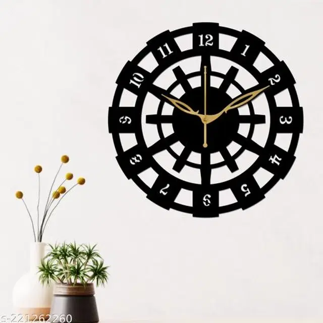 Wooden Wall Clock, Black