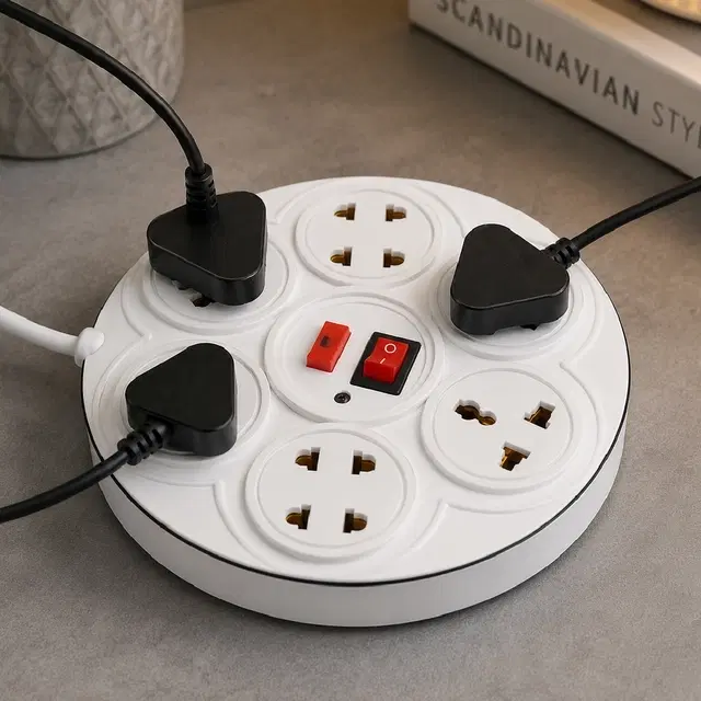 SimpleHome 8 Socket Universal Extension Board With 2 Meter Cable, White