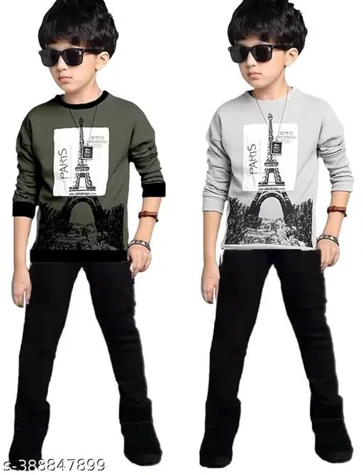 Cotton Clothing Set for Boys, Multicolour, Pack of 2 (2-3 Years)