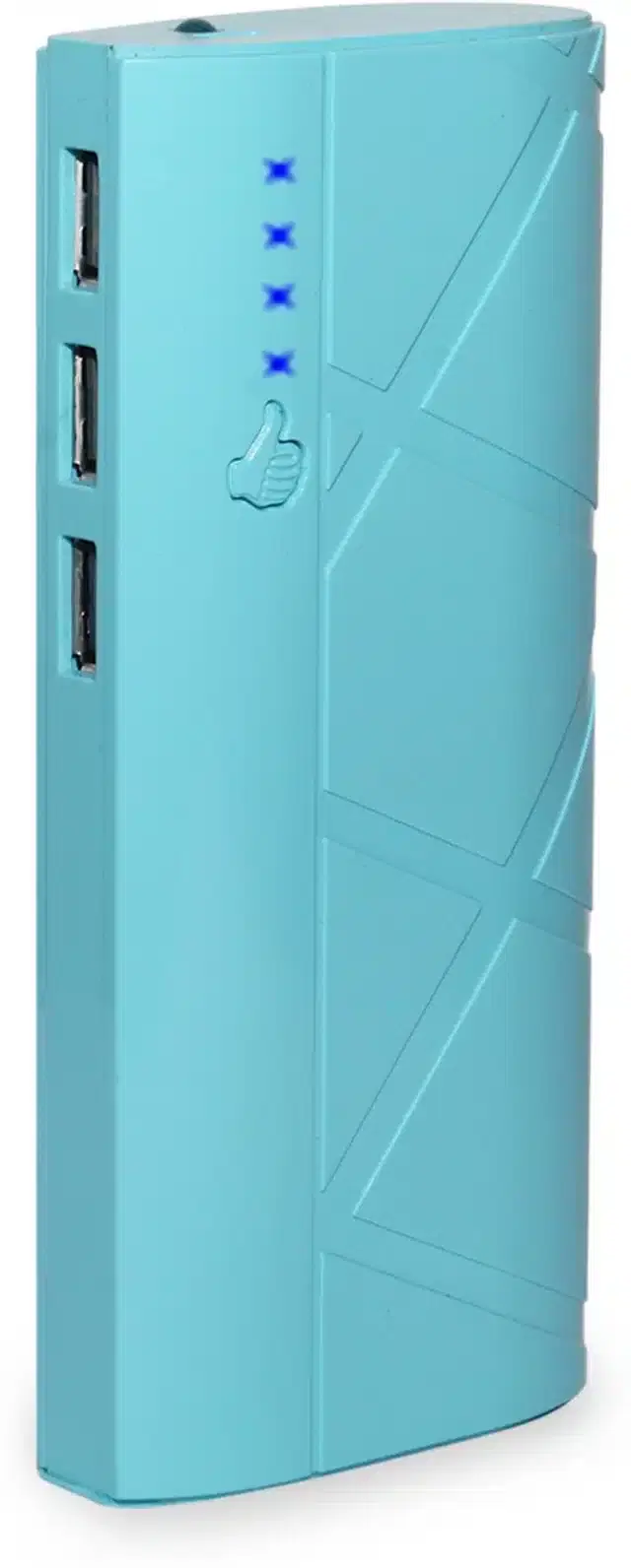 Portable Inbuilt Cables Power Bank, Blue, 20000 mah