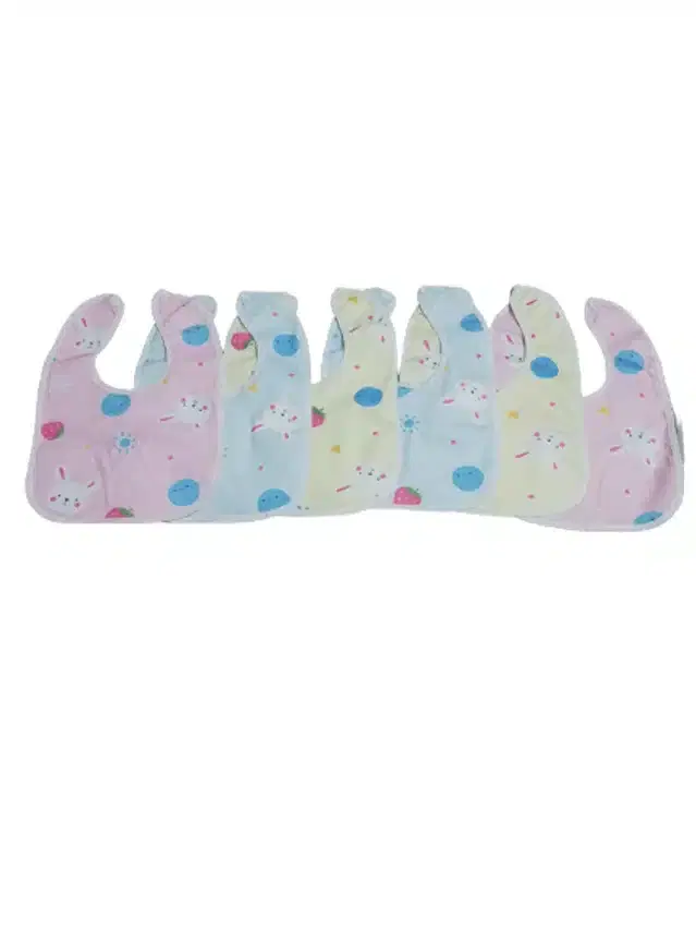 Waterproof Cotton Bibs, Pack of 7, Multicolor