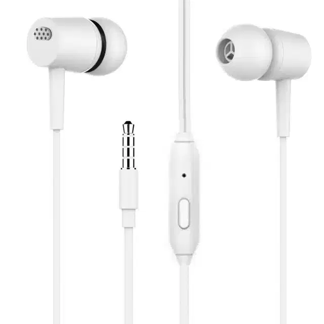 In-Ear Wired Earphone with Mic, White