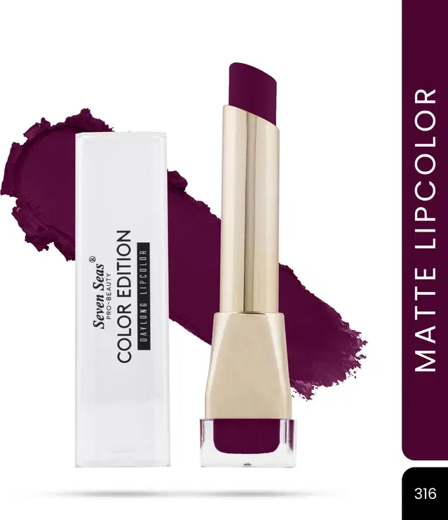 Seven Seas Lipstick for Women, Purple Shade (3.5g)