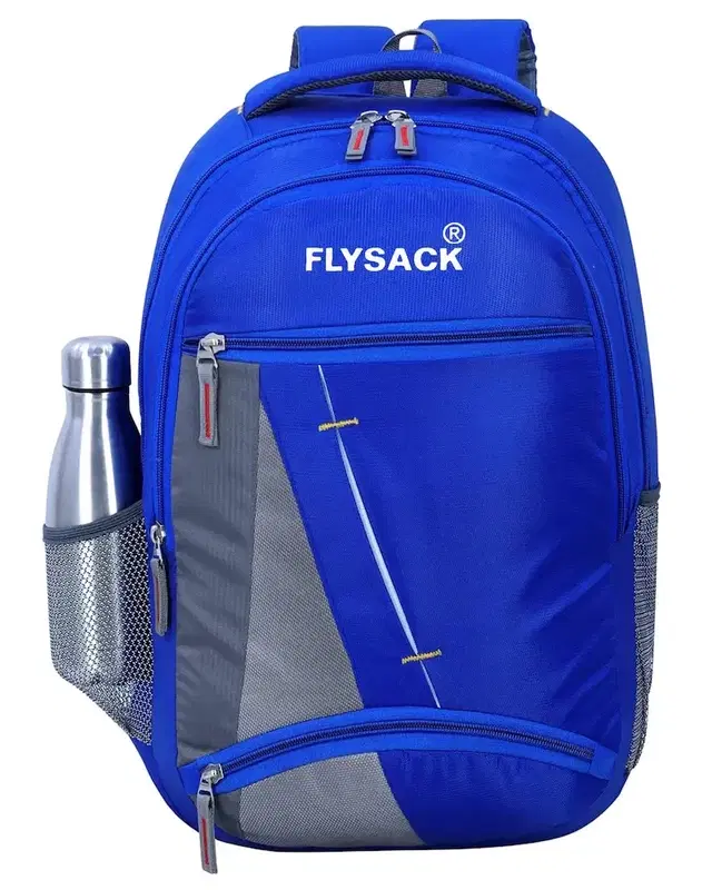 Flysack Fizz 30L Black Backpack School bag for travel with Organizer Bottle compartment, blue, Pack of 1