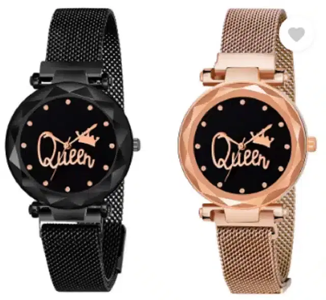 Analog Watch for Women, Pack of 2 (Multicolor)