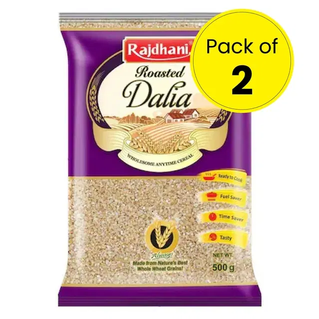 Rajdhani Roasted Dalia 2X500 g (Pack of 2)