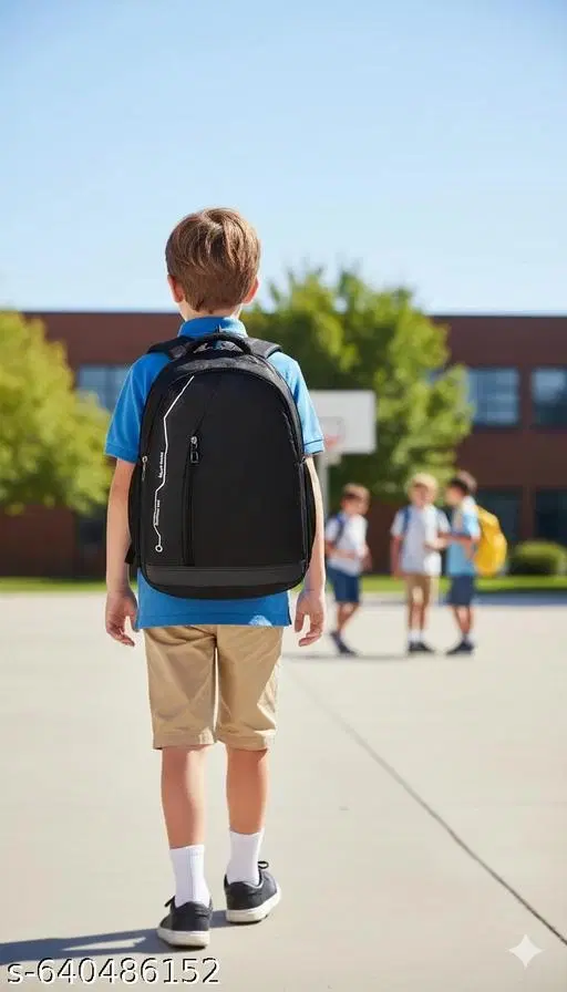 Polyester Backpack for Men & Women, Black