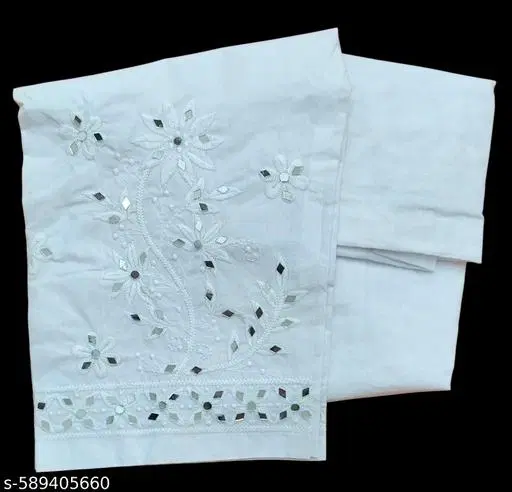 Cotton Solid Pant for Women, White (S)