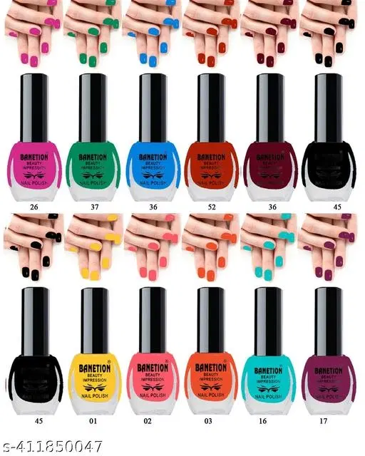Banetion Matte Nail Polish, Multicolor, Pack of 12