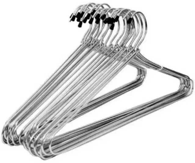 Stell Cloth Hangers, Pack of 12, Silver
