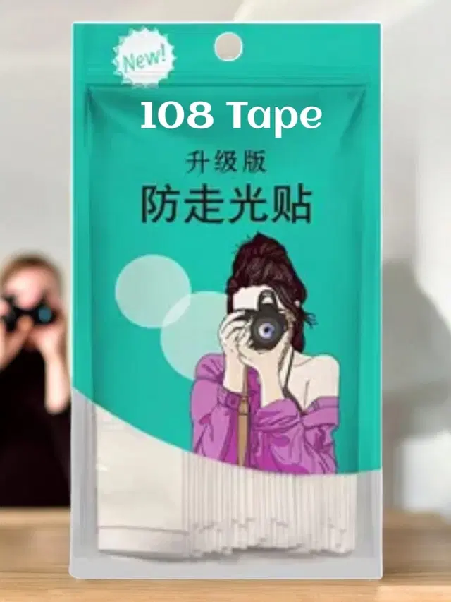 Acrylic Film Clothing 108 Double Sided Tape Strips, Transparent, Set of 1